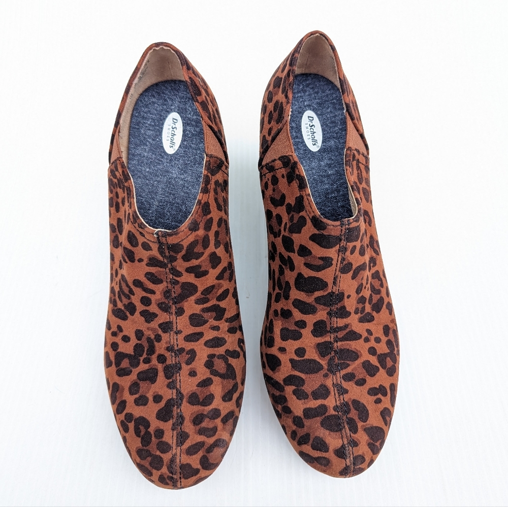 DR SCHOLL'S Harlow brown leopard wedge ankle booties - Picture 5 of 12